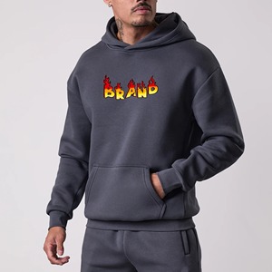 เสื้อฮู้ดผ้าคอตตอน100% ของผู้ชายแบบหนัก420GSM ยาวสั่งทำโลโก้ได้พิมพ์ลายและลายนูนบน3D - Product Image 4