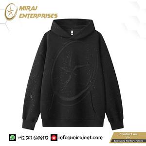 Sweat-shirt à capuche respirant à paillettes personnalisé unisexe Pull en polaire française avec tenue de soirée en club scintillante en détresse - Product Image 2