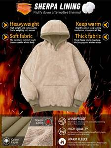 เสื้อฮู้ดผ้าเฟรนช์เทอร์รี่โอเวอร์ไซส์สำหรับผู้ชายและผู้หญิงเสื้อมีฮู้ดผ้าคอตตอนผสมพิมพ์ลายสำหรับผู้ชาย - Product Image 3