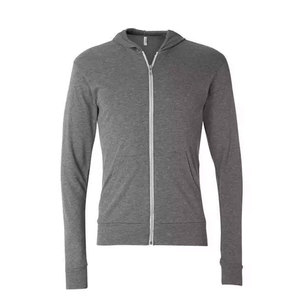 Men's Bella Canvas Tri-blend Full <b>Zip</b> Lightweight Hoodie Soft Blended <b>Hooded</b> Jacket XS-2XL Front Zipper Ribbed Sweatshirt Hoodie - Product Image 5