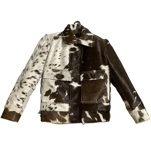 Último Diseño de Moda de cuero de vaca natural de los hombres chaqueta de cuero transpirable chaquetas de piel para los hombres