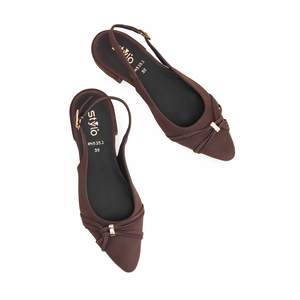 WN5353 marrón espalda abierta Flats - Product Image 1