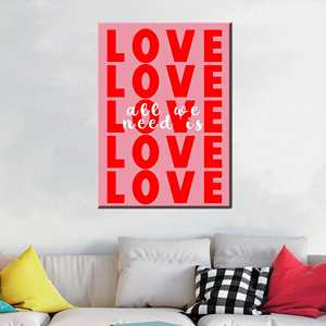 Arte en lienzo Modern Love - Obra de arte impresa para el Día de San Valentín para parejas, enrollada en lienzo - Product Image 1
