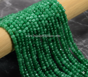 ลูกปัดหินทรงรอนเดลเหลี่ยมเพชรพลอยสีเขียวขนาด 4 มม. สำหรับทำเครื่องประดับ DIY สร้อยข้อมือ สร้อยคอ ต่างหู ขายส่ง - Product Image 4