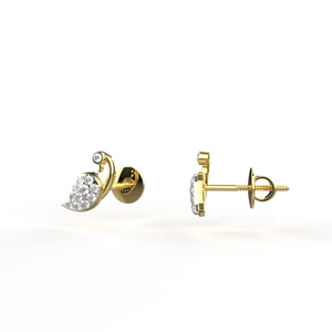 Ishi Diamonds Allure 18K Gold Peacock Lab Grown Diamond Stud Pendientes - Product Image 2