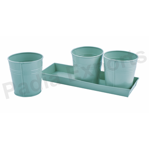 3 Pots de 27 cm avec plateau de 12 cm pour plantes et fleurs pour le jardin et la maison - Product Image 2