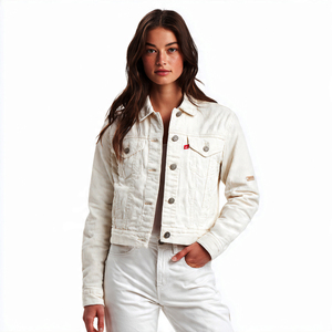 Button Down Thickened Women Corduroy <b>Jacket</b> Heavyweight Duck Corduroy <b>Jacket</b> Ladies Collar <b>Trucker</b> Bomber Coat Women's - Product Image 2