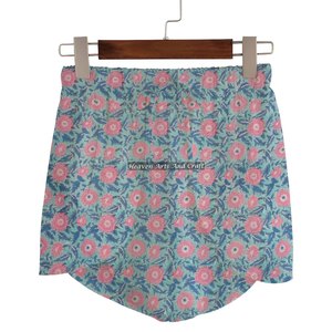 Shorts de Algodón con Estampado de Bloques para Mujer, Ropa de Verano, Shorts de Algodón con Estampado de Bloques para Playa, Colección para Chicas, Estilo Baby Doll - Product Image 2