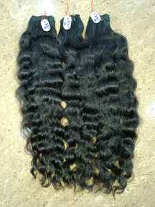 Extensiones de cabello humano Remy indio de alta calidad Virgen cruda Máquina de ondas profundas/naturales Trama doble Todos los colores para peinar - Product Image 3