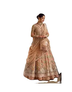 Salwar Kameez праздничная одежда дизайнерское свадебное пакистанское индийское болливудское платье дизайнерское Персиковое свадебное платье 2023