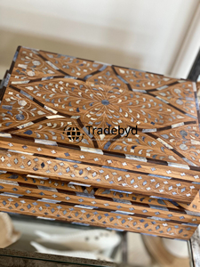 Boîtes à bijoux de luxe faites à la main incrustées d'os et de serpillière pour le stockage Belle décoration de la maison Cadeaux mémorables fabriqués par Tradebyd - Product Image 5