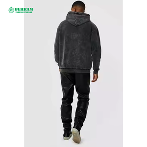 Sweat à capuche unisexe de haute qualité avec fermeture éclair, effet délavé, en molleton de coton vintage, léger, séchage rapide, respirant - Product Image 3