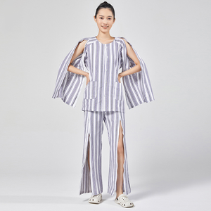 Abbigliamento per cure ospedaliere in puro cotone a maniche lunghe facile da usare per il <span class=keywords><strong>pigiama</strong></span> morbido per il recupero della frattura del paziente anziano - Product Image 5