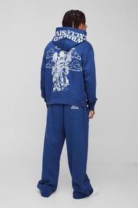 New Arrival Custom Logo Official Print <b>Oversized</b> Boxy Hoodie Zipper Sweatpants Sustainable Jogger Set & <b>Cargo</b> <b>Pant</b> Tracksuit - Product Image 2