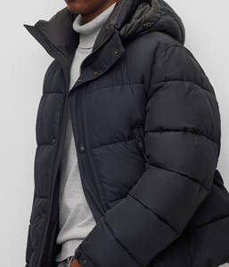 Custom Polyester Bubble Jacket Men <b>Quilted</b> Winter Jacket Men <b>Thick</b> and Warm Hooded Puffer Jacket - Product Image 4