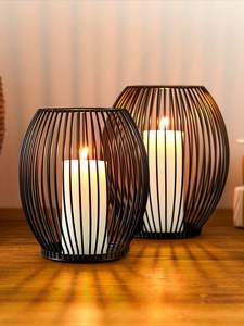 Porte-bougie décoratif pour la maison, style cage, personnalisé, pour l'intérieur et l'extérieur, design moderne, en métal, pour mariage, 2026 - Product Image 6