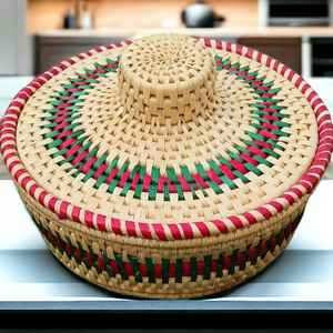 Superventas, resistente, duradero, multifuncional, Natural, Moonj, cesta de hierba, caja de artesanía de mimbre pequeña decorativa con tapa - Product Image 4