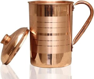 Elégante cruche en cuivre fabriquée à la main par des artisans, adaptée au restaurant domestique ou à l'hôtellerie pour des bienfaits naturels pour la santé - Product Image 3