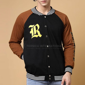 Men Varsity Winter <b>Jacket</b> <b>Thick</b> Warm Cotton Blend College Style Outerwear Coat Men Varsity <b>Jacket</b> with <b>Fleece</b> Lining - Product Image 3