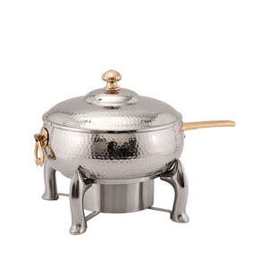 Calidad superior Nuevo diseñador antiguo Servicio de comida Plato de frotamiento de metal Calentador de comida de buffet para restaurante de boda Precio al por mayor - Product Image 5