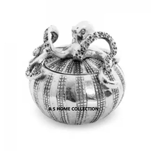 Cuenco decorativo elegante con base dorada de metal de lujo con forma redonda pulida brillante de acero inoxidable - Product Image 3