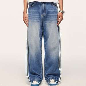 Pantalones cargo de mezclilla de Spandex 95% de algodón 5% de alta calidad de moda japonesa, botón de bordado de hueso lavado Retro, estilo de invierno recto - Product Image 1