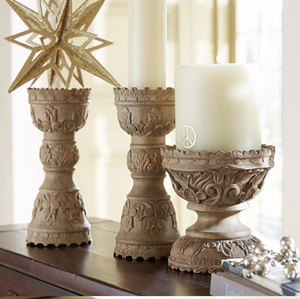 Bougeoirs modernes en bois mosaïque géométrique avec un mélange de bois clair et foncé, disponibles au prix de gros. - Product Image 4
