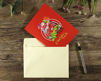 Tarjetas de Año Nuevo Lunar emergentes y tarjetas de felicitación 3D del zodiaco Invitación de diseño personalizado con logotipo del proveedor de Vietnam