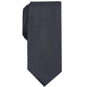 เนคไท Alfani รุ่น Costello สำหรับผู้ชาย ทรงมินิสลิม สีดำ ไซส์ปกติ ผลิตจากโพลีเอสเตอร์ หนัง ผ้าไหม ลวดลาย paisley ทอและปักแบบลำลอง - Product Image 2