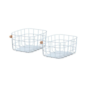 <b>Black</b> Metal Wire <b>Storage</b> <b>Basket</b> <b>With</b> Handles Rectangular Hanging Kitchen Pantry Organizer Bin Heavy Duty Iron Utility Container - Product Image 3