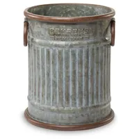 Maceta de hierro para uso de decoración navideña en moq bajo Acabado rústico Hecho a mano Cajón rectangular galvanizado natural