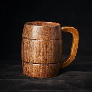 Taza para beber café de bambú redondo de madera de oficina de diseño clásico, mango cómodo sólido creativo para fiesta de Navidad - Product Image 6