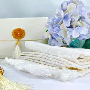 Tapis de Prière en Taffetas avec Sac en Shantung et Tasbih, Cadeau Musulman Islamique, Sajjadah, Tapis de Voyage Turc, Aïd Moubarak, Ramadan - Product Image 3