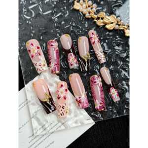 Crimson Butterfly Bloom Press on Nail Art - Product Image 3