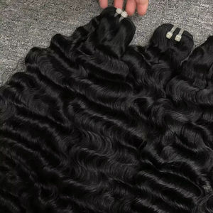 Extensiones de cabello humano virgen de trama frontal de encaje ondulado Natural de calidad superior Grado de trama de piel - Product Image 5