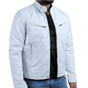2025 chaqueta de cuero 100% de alta calidad personalizada para hombre, logotipo frontal de lona con cuello levantado, opciones de Color personalizado disponibles para el invierno - Product Image 1