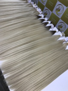 Extensiones de cabello humano vietnamita a granel Doble dibujado HD Encaje Rizo de onda de cuerpo recto en color rubio Estilo de onda de agua - Product Image 2