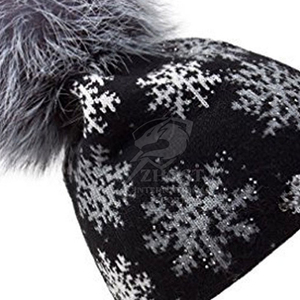 Black Leaf Pom Pom <b>Beanie</b> Breathable <b>Waterproof</b> Winter Hat Soft Warm Unisex Street Style Casual Home Use for Outdoor Travel - Product Image 4