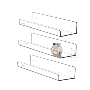 Estante Flotante de Pared Transparente de PS Moderno - Fácil de Montar, Estilo Costero para Uso en Tiendas Minoristas y Publicidad - Product Image 3