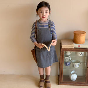 CONTIKIDS FD446 Royal Corduroy Vestido sin mangas para niñas con patrón sólido Conjunto de ropa para niños - Product Image 2