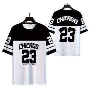 T-shirt homme décontracté tendance mode de rue à manches courtes haut tricoté 100% coton taille créative 23 motif de sublimation imprimé - Product Image 3