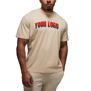 เสื้อยืดฮิปฮอปทรงบ็อกซี่สำหรับผู้ชาย OEM ผ้าฝ้ายแท้ 100% หนัก 180 กรัม พิมพ์ลายโลโก้แบบ DTG ตามสั่ง ระบายอากาศได้ดี เหมาะสำหรับใส่ลำลองในฤดูร้อน - Product Image 1