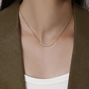 Collar con Bisel Graduado Redondo y Elegante, Diamante Cultivado en Laboratorio de 0.345 Ct, D-F VVS1-VS2, en Oro Amarillo de 14K y 18K, Regalo de Aniversario de Bodas - Product Image 2