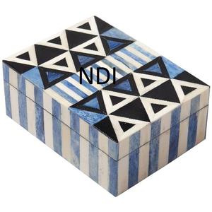 Boîte de rangement de bijoux en bois de forme rectangulaire de finition d'incrustation d'os Boîte à bijoux en bois écologique pour l'utilisation d'accessoires de vaisselle - Product Image 5