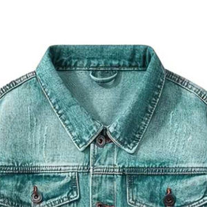 Veste en jean grande taille en polaire pour hommes, épaisse, chaude, décontractée, grande, multi-poches, broderie personnalisée, patchwork coupe-vent en denim - Product Image 3