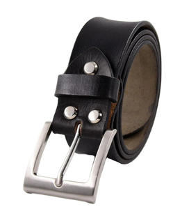 Cinturón de Cuero Genuino, Piel de Vaca, Color Sólido, Hebilla Rectangular Plateada, Estilo Casual y Duradero para Hombre - Product Image 5