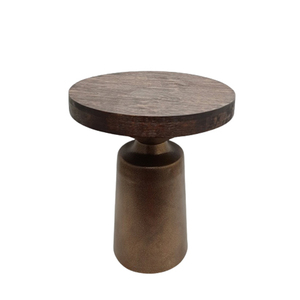 โต๊ะข้างโลหะและไม้ทำด้วยมือสีธรรมชาติสำหรับตกแต่งห้องนั่งเล่นเฟอร์นิเจอร์ตามสั่งสไตล์แฟนซีที่เป็นเอกลักษณ์ - Product Image 6