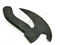 Hache Tomahawk professionnelle de qualité industrielle en acier inoxydable à double lame, manche en bois de frêne, motif personnalisé, pour le camping en plein air, fabriquée à la main