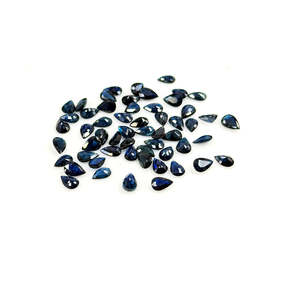Zafiro Azul Natural Sin Tratar, Gema Suelta Calibrada en Forma de Pera 3x5mm y 6x4mm, Material de Ópalo y Aguamarina con Corte Ovalado Facetado - Product Image 2