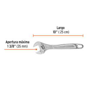 Chiave regolabile (parrocchetto) 10 'professionale cromato, esperto - Product Image 4